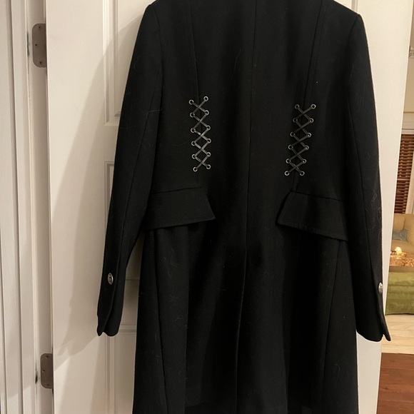 NWOT moda international black wool blend military style coat. - Picture 4 of 4